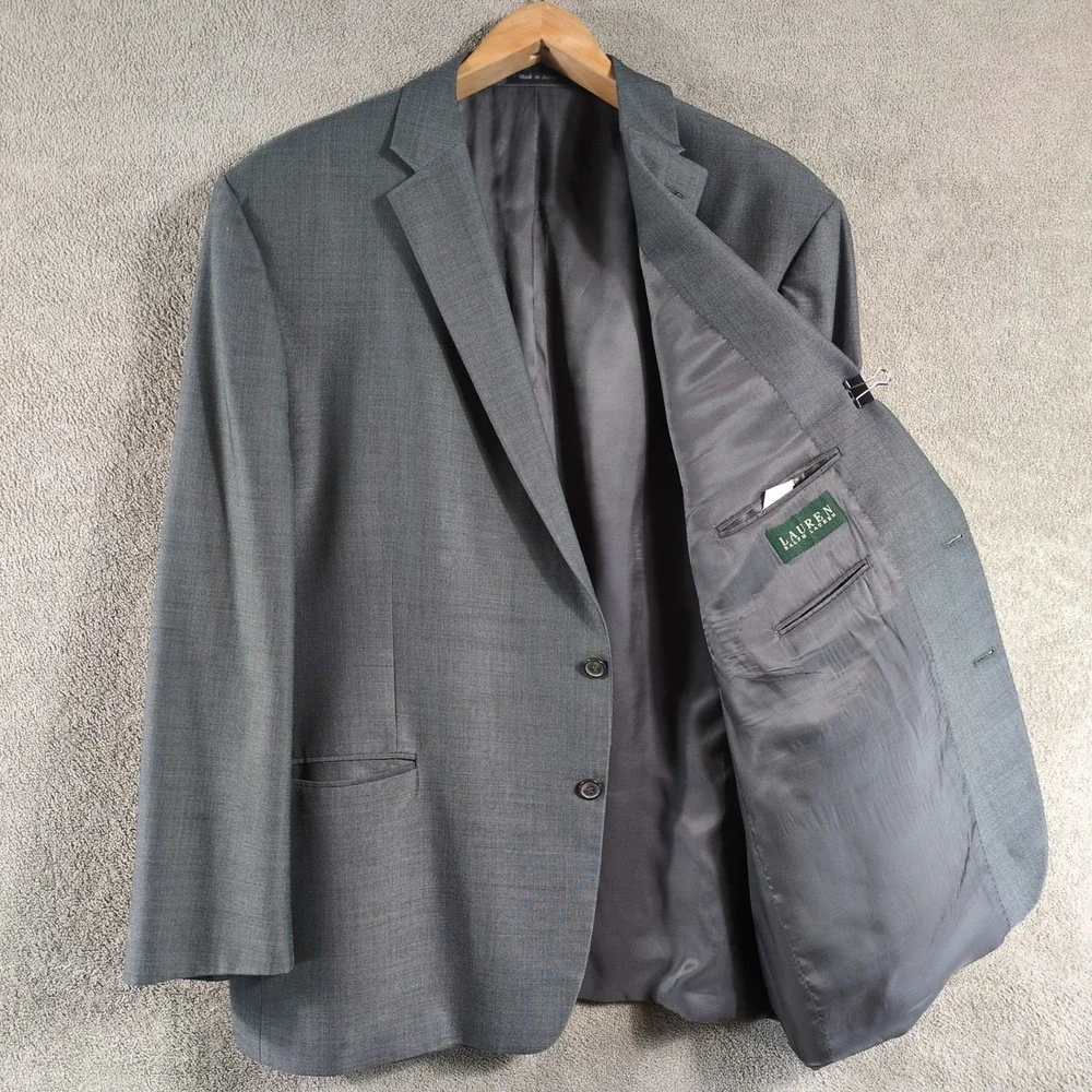 Lauren Ralph Lauren Men Gray Wool Blend‎ Suit Blazer Jacket 52R